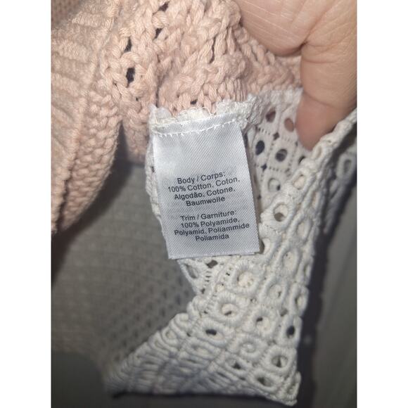 Anthropologie Moth Madeira Sweater Knit Eyelet Top Size XS Coquette Feminine‎ - Picture 6 of 6